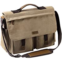 Los mejores  - VASCHY Bolso Hombre Bandolera- Maletín Hombre para Portátil 15 Pulgadas Bolso Mensajero Lona Encera Bolsa Bandolera…